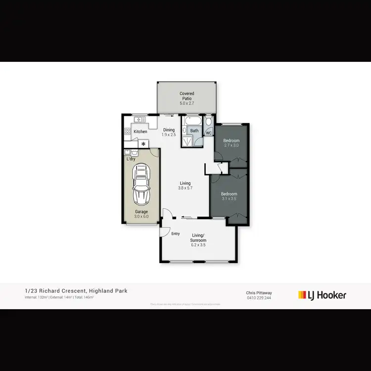 Floorplan of Homely semi-detached listing, 1/23 Richard Crescent, Highland Park QLD 4211