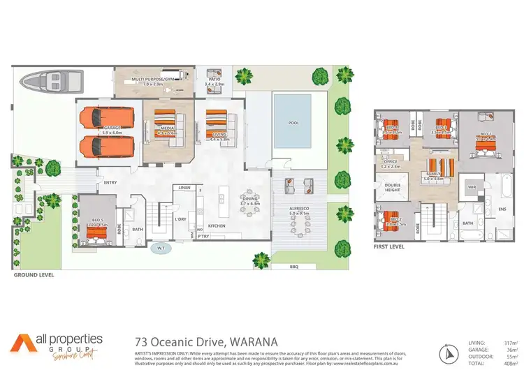 Floorplan of Homely house listing, 73 Oceanic Drive, Warana QLD 4575