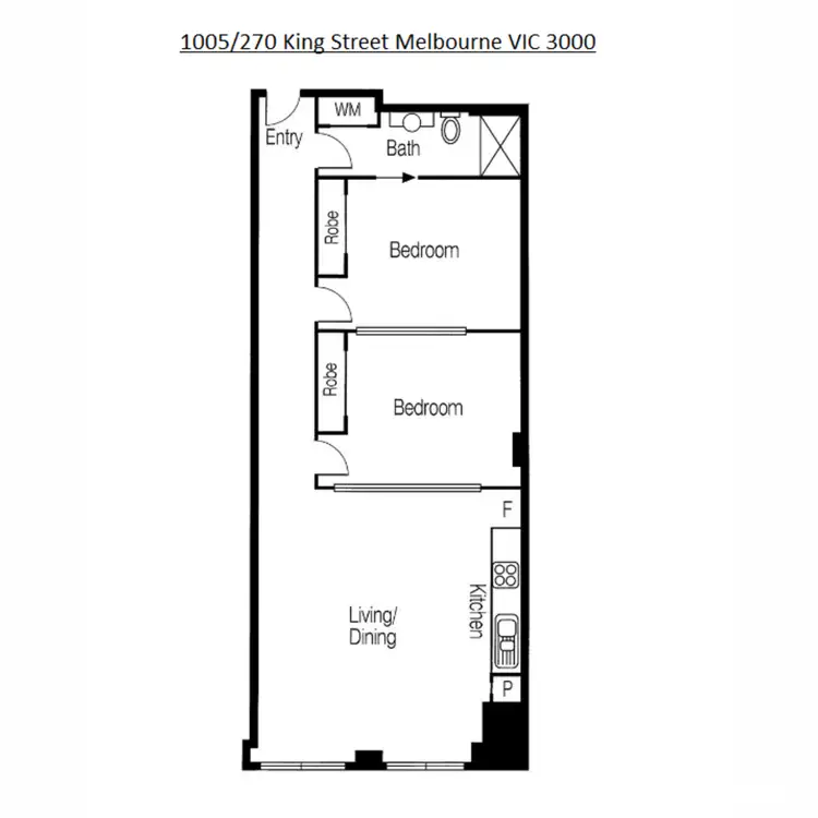 Floorplan of Homely apartment listing, 1005/270 King Street, Melbourne VIC 3000