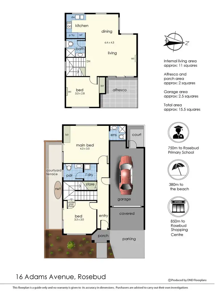Floorplan of Homely townhouse listing, 16 Adams Avenue, Rosebud VIC 3939