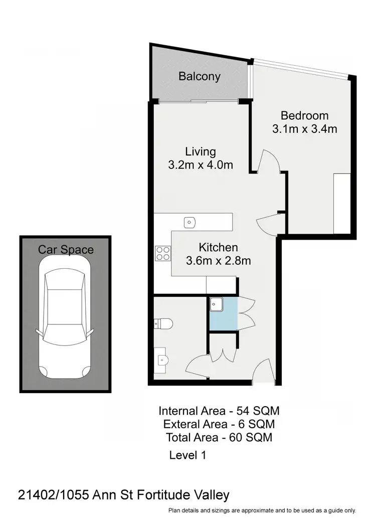 Floorplan of Homely apartment listing, 21402/1055 Ann Street, Newstead QLD 4006