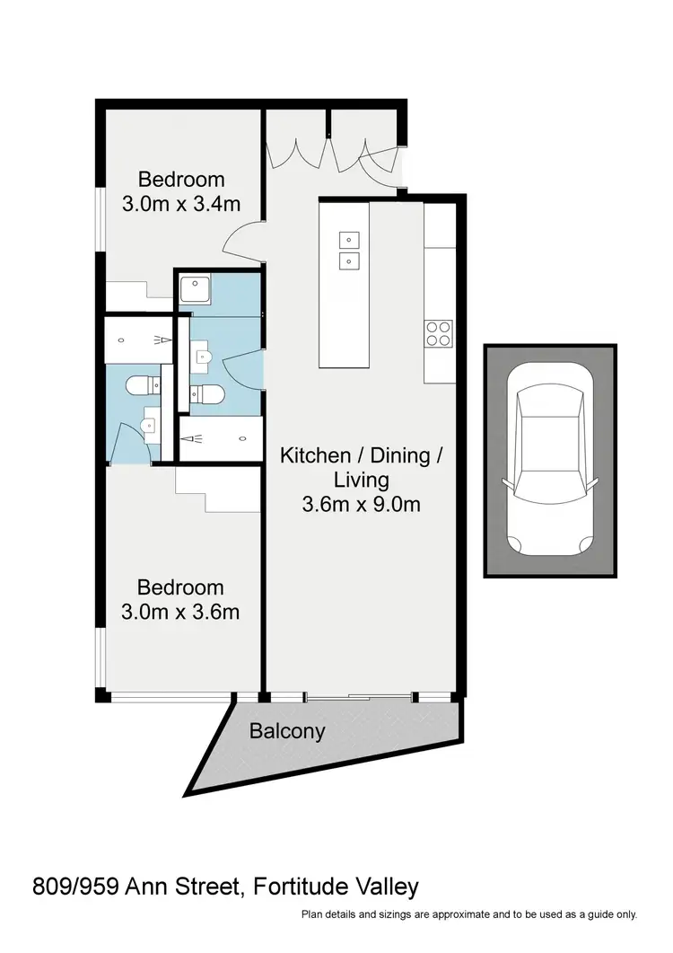 Floorplan of Homely apartment listing, 809/959 Ann Street, Fortitude Valley QLD 4006