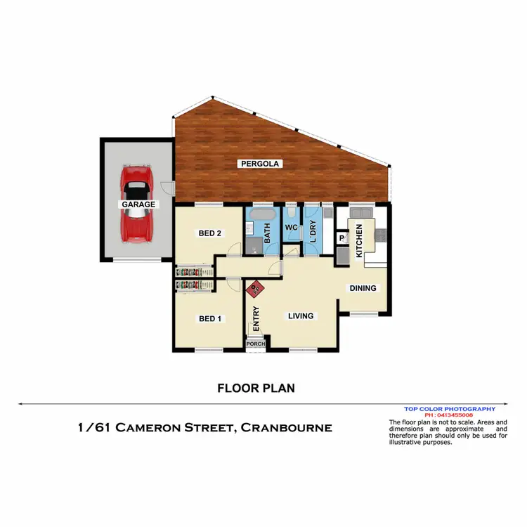 Floorplan of Homely unit listing, 1/61 Cameron Street, Cranbourne VIC 3977
