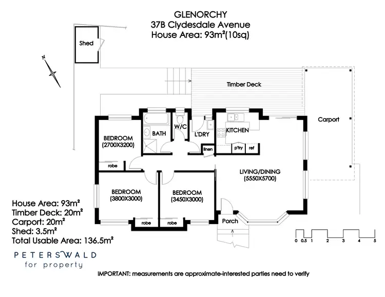 Floorplan of Homely unit listing, 37b Clydesdale Avenue, Glenorchy TAS 7010