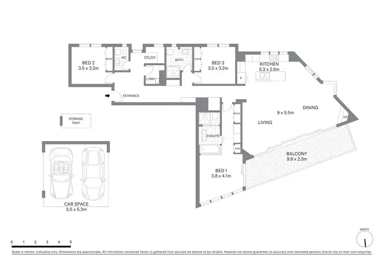 Floorplan of Homely apartment listing, 2A/2 Bowman Street, Pyrmont NSW 2009