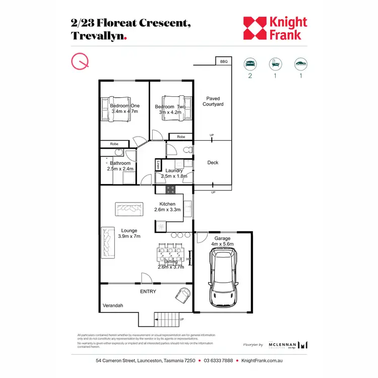 Floorplan of Homely house listing, 2/23 Floreat Crescent, Trevallyn TAS 7250