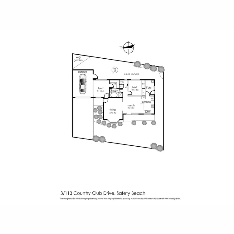 Floorplan of Homely unit listing, 3/113 Country Club Drive, Safety Beach VIC 3936