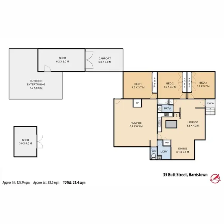 Floorplan of Homely house listing, 35 Butt Street, Harristown QLD 4350
