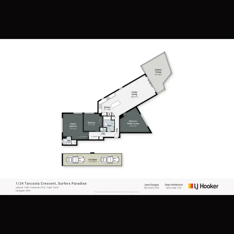 Floorplan of Homely unit listing, 1/24 Tarcoola Crescent, Surfers Paradise QLD 4217