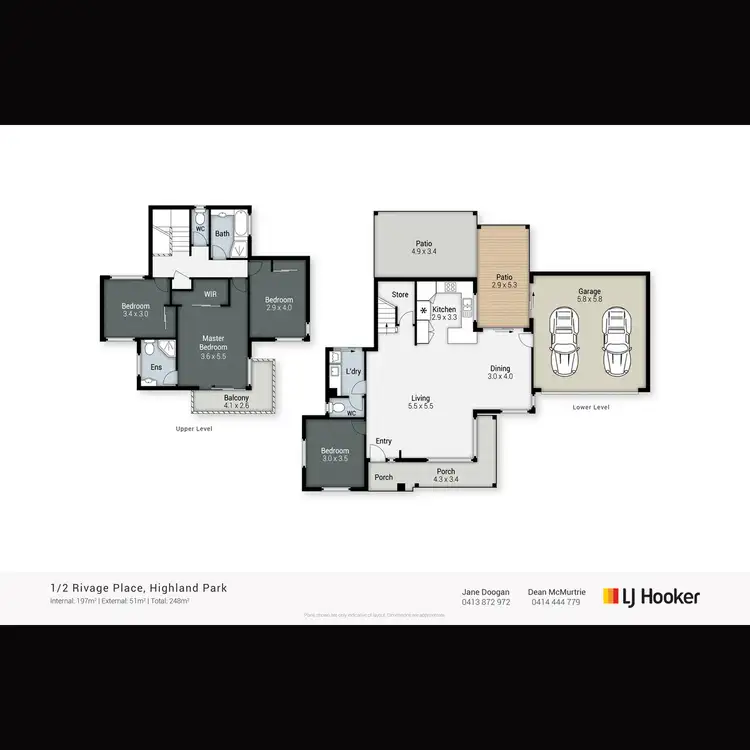 Floorplan of Homely semi-detached listing, 1/2 Rivage Place, Highland Park QLD 4211