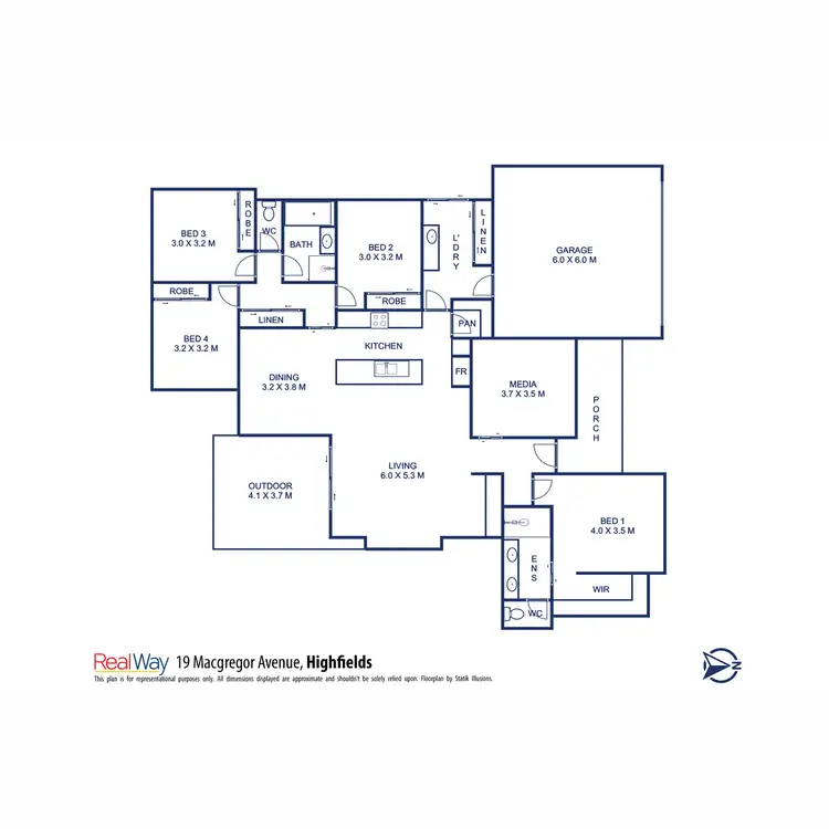 Floorplan of Homely house listing, 19 MacGregor Avenue, Highfields QLD 4352