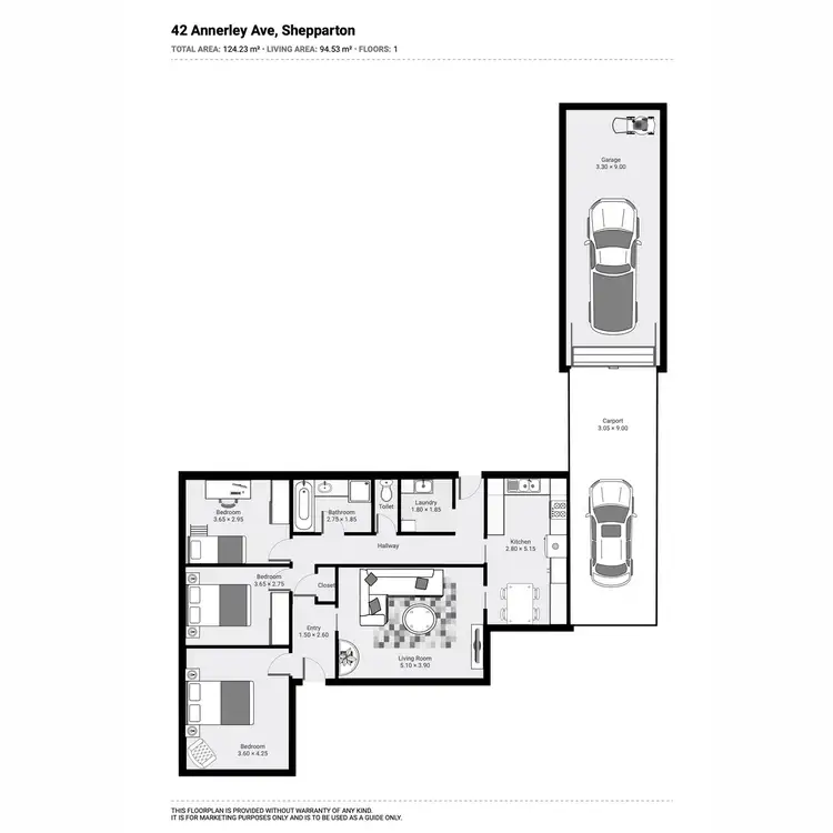 Floorplan of Homely house listing, 42 Annerley Avenue, Shepparton VIC 3630