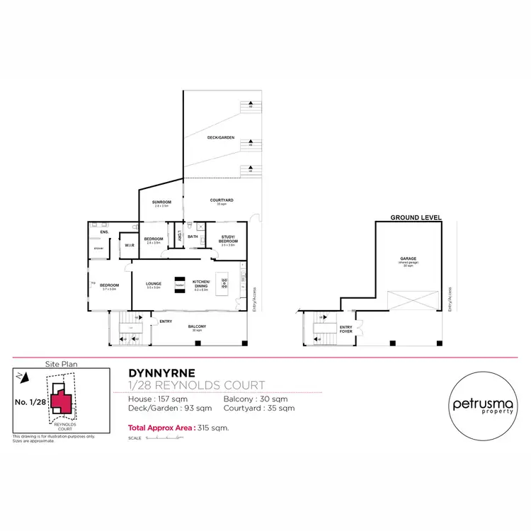Floorplan of Homely unit listing, 1/28 Reynolds Court, Dynnyrne TAS 7005