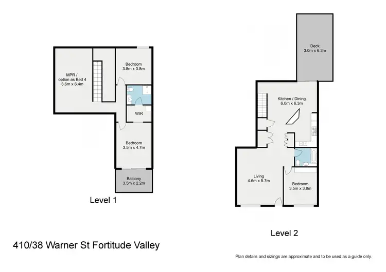 Floorplan of Homely apartment listing, 410/38 Warner Street, Fortitude Valley QLD 4006