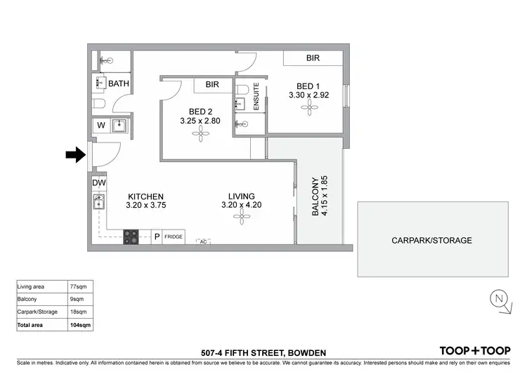 Floorplan of Homely apartment listing, 507/4 Fifth Street, Bowden SA 5007