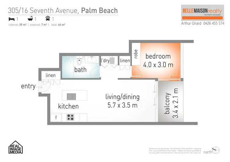 Floorplan of Homely apartment listing, 305/16-18 Seventh Avenue, Palm Beach QLD 4221
