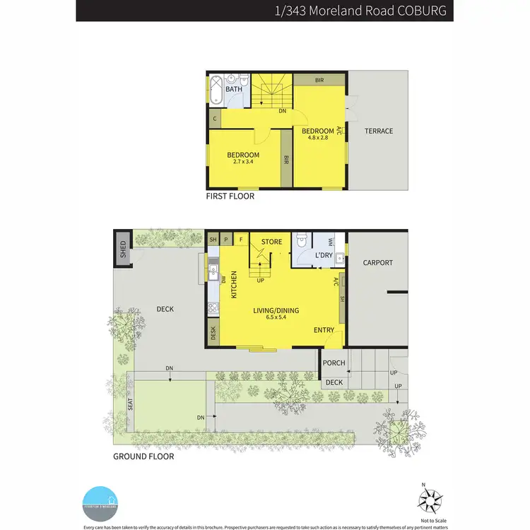 Floorplan of Homely townhouse listing, 1/343 Moreland Road, Coburg VIC 3058