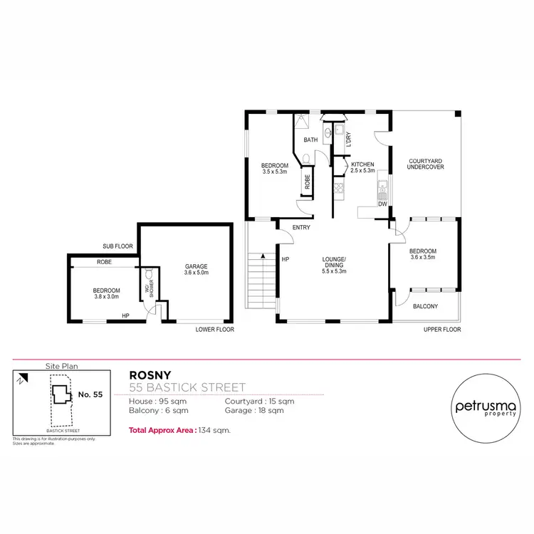 Floorplan of Homely house listing, 55 Bastick Street, Rosny TAS 7018
