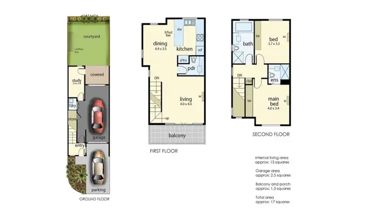 Floorplan of Homely townhouse listing, 1 Davit Court, Safety Beach VIC 3936