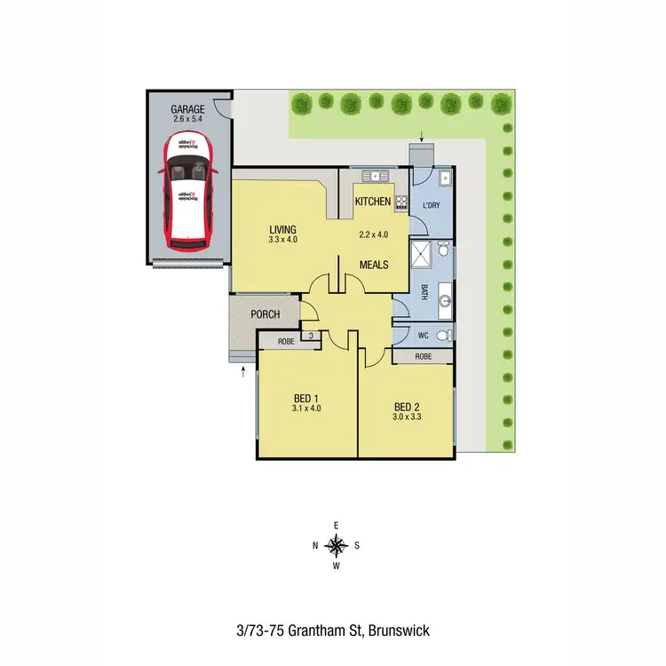 Floorplan of Homely unit listing, 3/73-75 Grantham Street, Brunswick West VIC 3055