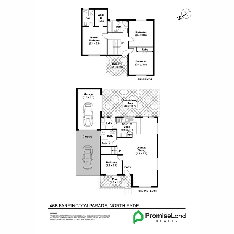 Floorplan of Homely semi-detached listing, 46B Farrington Parade, North Ryde NSW 2113