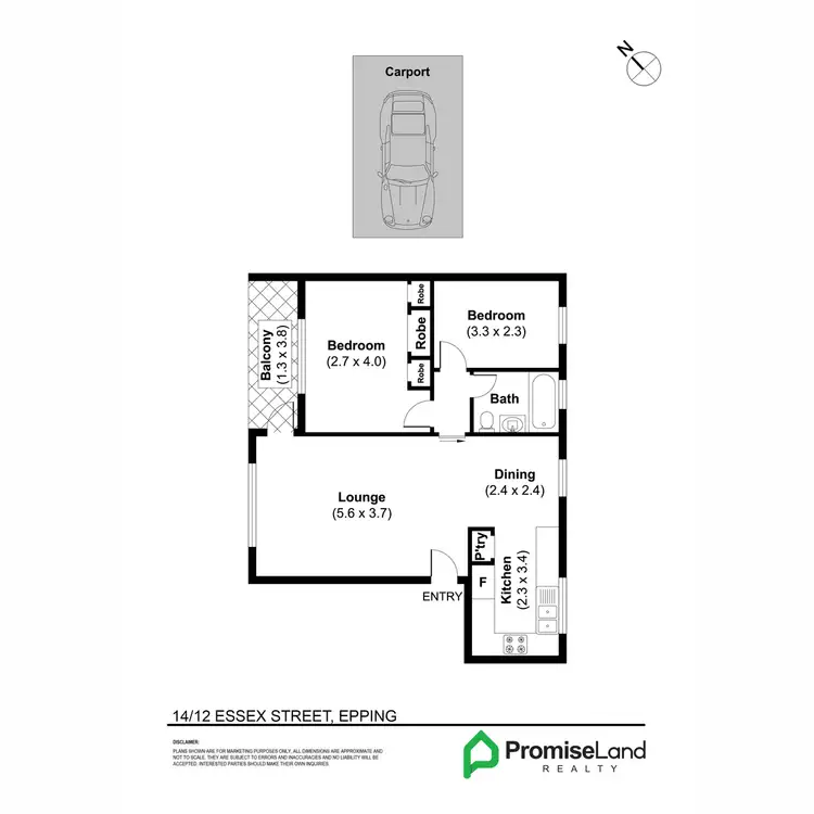 Floorplan of Homely unit listing, 14/12 Essex Street, Epping NSW 2121