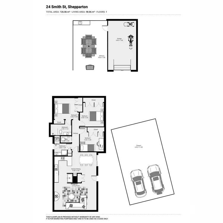 Floorplan of Homely house listing, 24 Smith Street, Shepparton VIC 3630