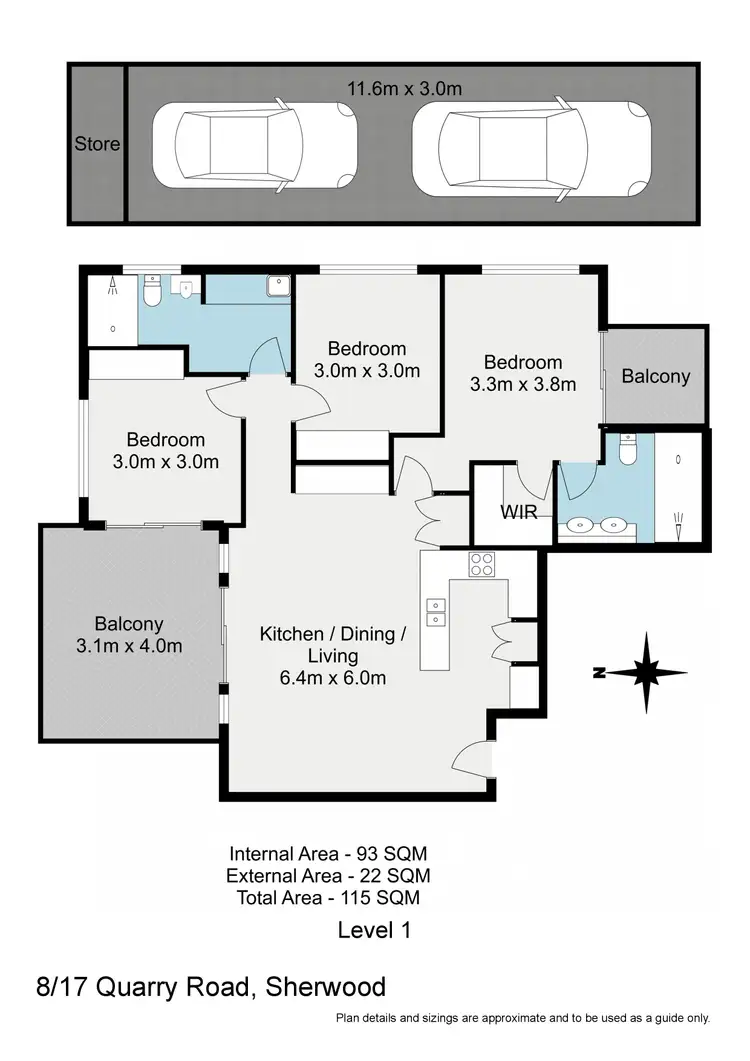 Floorplan of Homely apartment listing, 8/17 Quarry Road, Sherwood QLD 4075