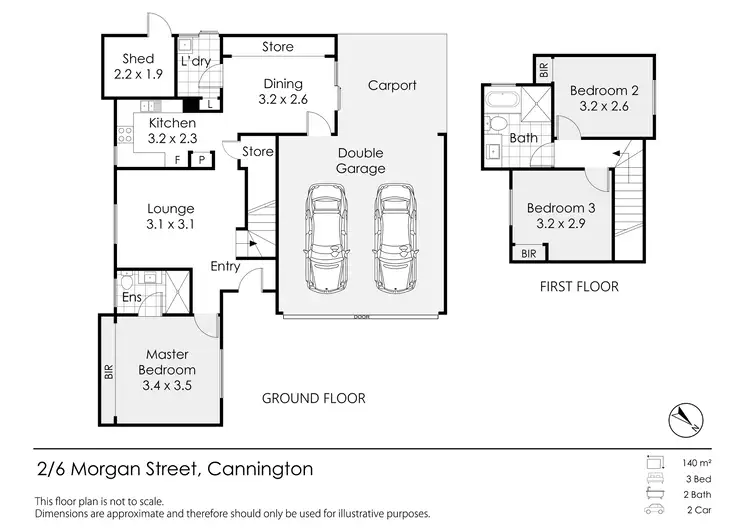 Floorplan of Homely townhouse listing, 2/6 Morgan Street, Cannington WA 6107