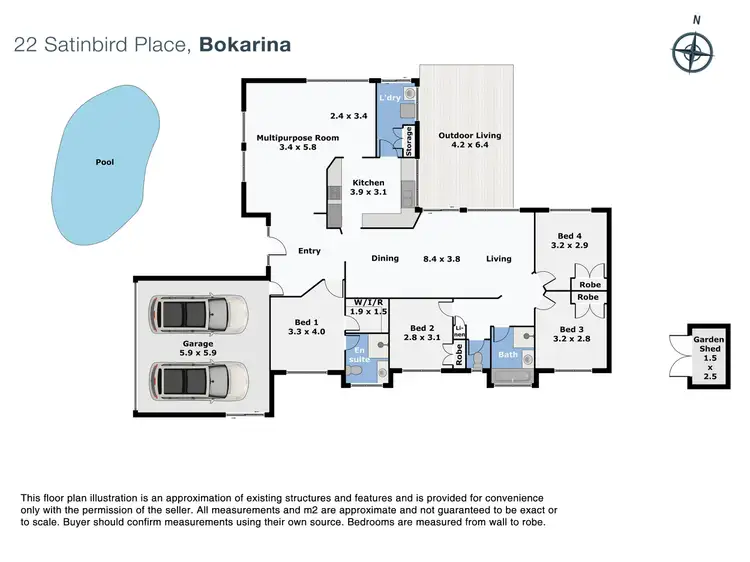 Floorplan of Homely house listing, 22 Satinbird Place, Bokarina QLD 4575