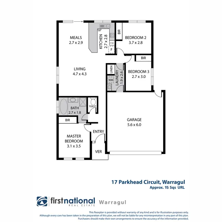Floorplan of Homely townhouse listing, 17 Parkhead Circuit, Warragul VIC 3820