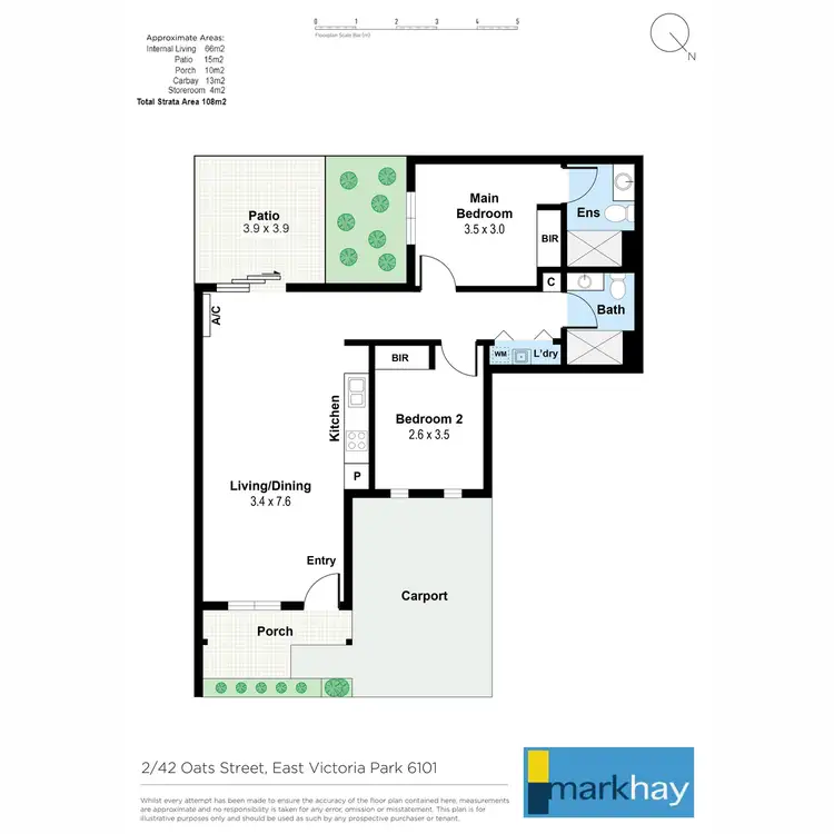 Floorplan of Homely apartment listing, 2/42 Oats Street, East Victoria Park WA 6101