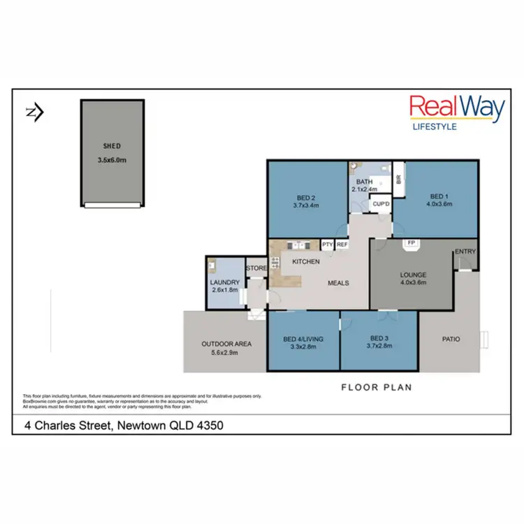 Floorplan of Homely house listing, 4 Charles Street, Newtown QLD 4350