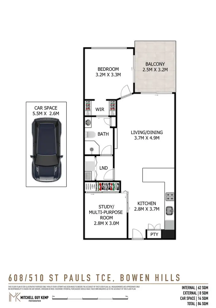 Floorplan of Homely apartment listing, 608/510 St Pauls Terrace, Bowen Hills QLD 4006
