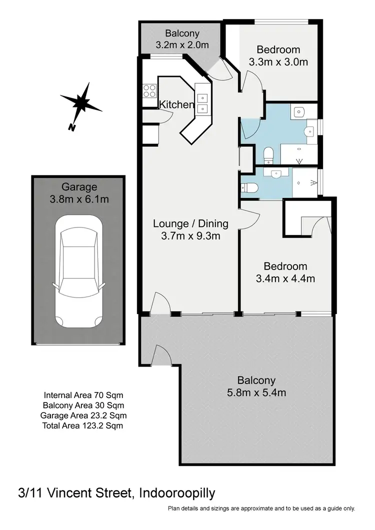 Floorplan of Homely unit listing, 3/11 Vincent Street, Indooroopilly QLD 4068