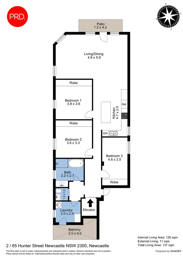 Floorplan of Homely apartment listing, 2/65 Hunter Street, Newcastle NSW 2300