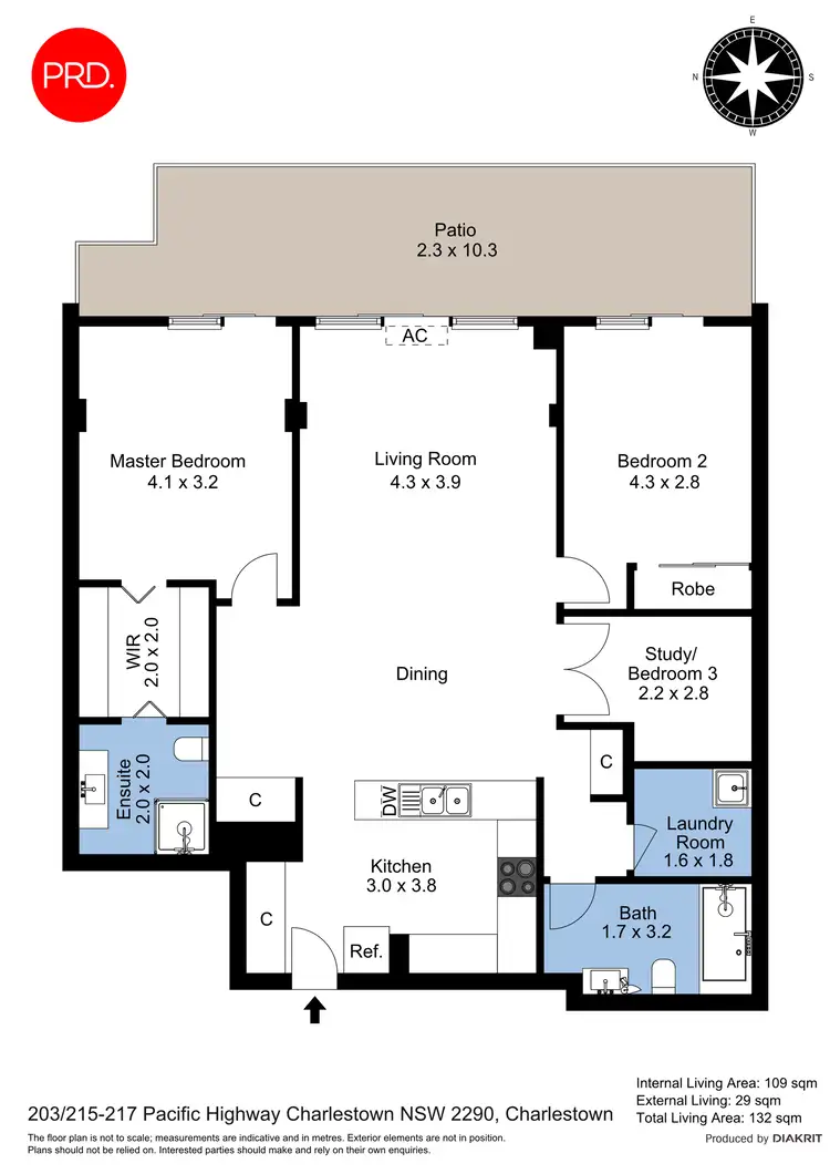 Floorplan of Homely apartment listing, 203/215-217 Pacific Highway, Charlestown NSW 2290
