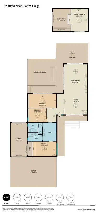 Floorplan of Homely house listing, 12 Alfred Place, Port Willunga SA 5173
