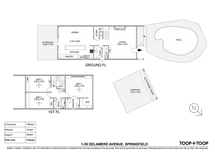 Floorplan of Homely townhouse listing, 1/39 Delamere Avenue, Springfield SA 5062