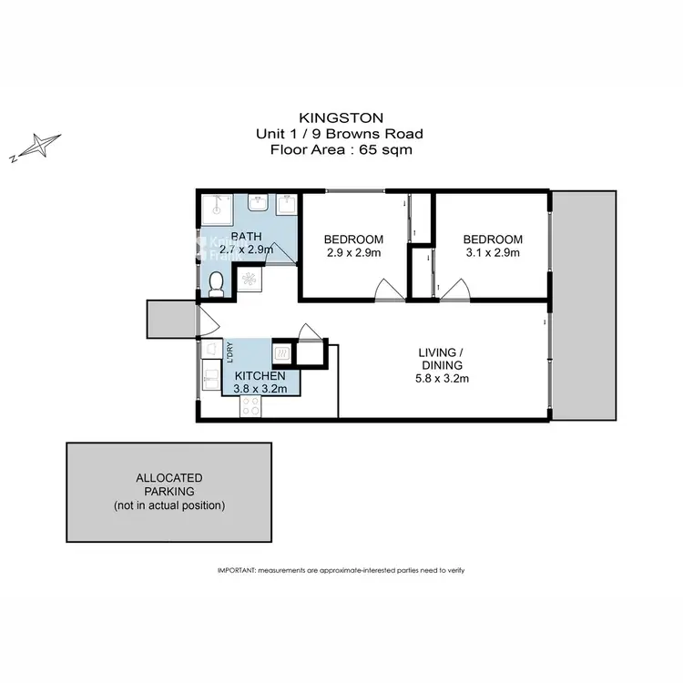 Floorplan of Homely flat listing, 1/9 Browns Road, Kingston TAS 7050