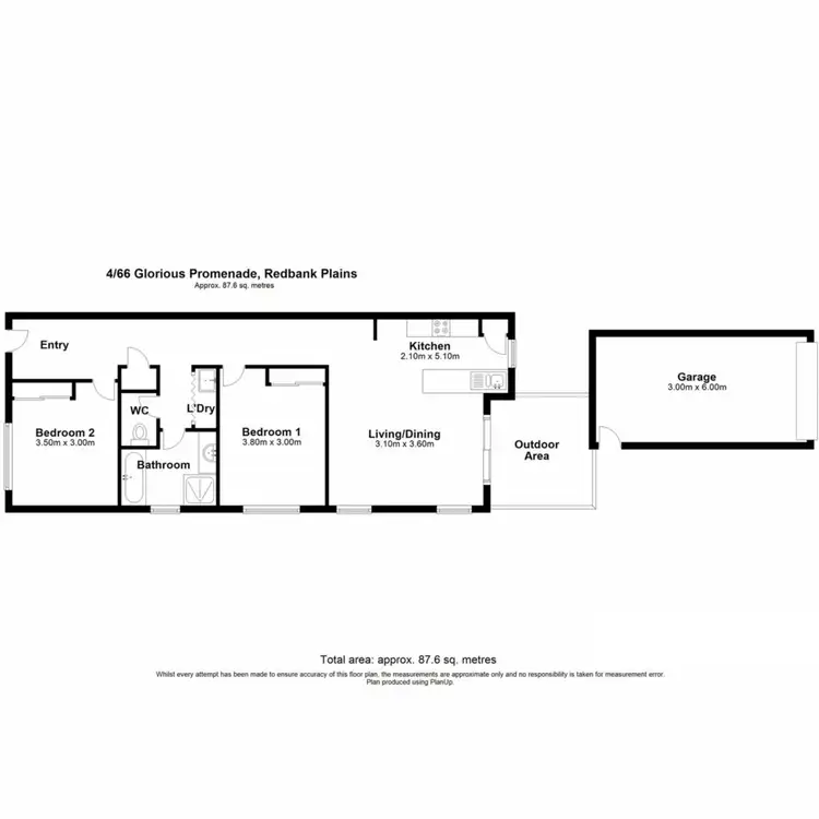 Floorplan of Homely townhouse listing, 4/66 Glorious Promenade, Redbank Plains QLD 4301