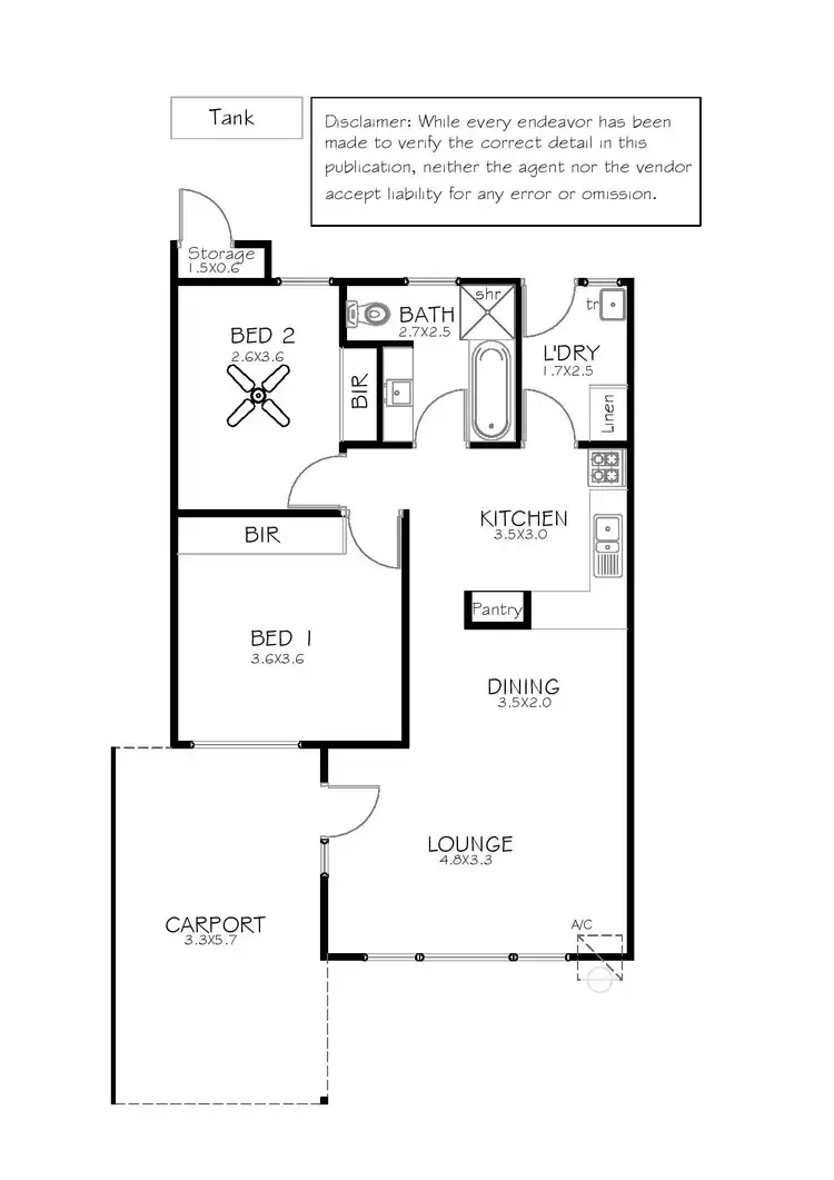 Floorplan of Homely unit listing, 6/54 Eltham Avenue, Port Lincoln SA 5606