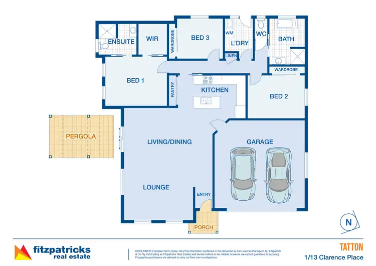 Floorplan of Homely villa listing, 1/13 Clarence Place, Tatton NSW 2650