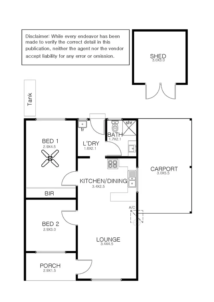Floorplan of Homely unit listing, 2/13 George Street, Port Lincoln SA 5606