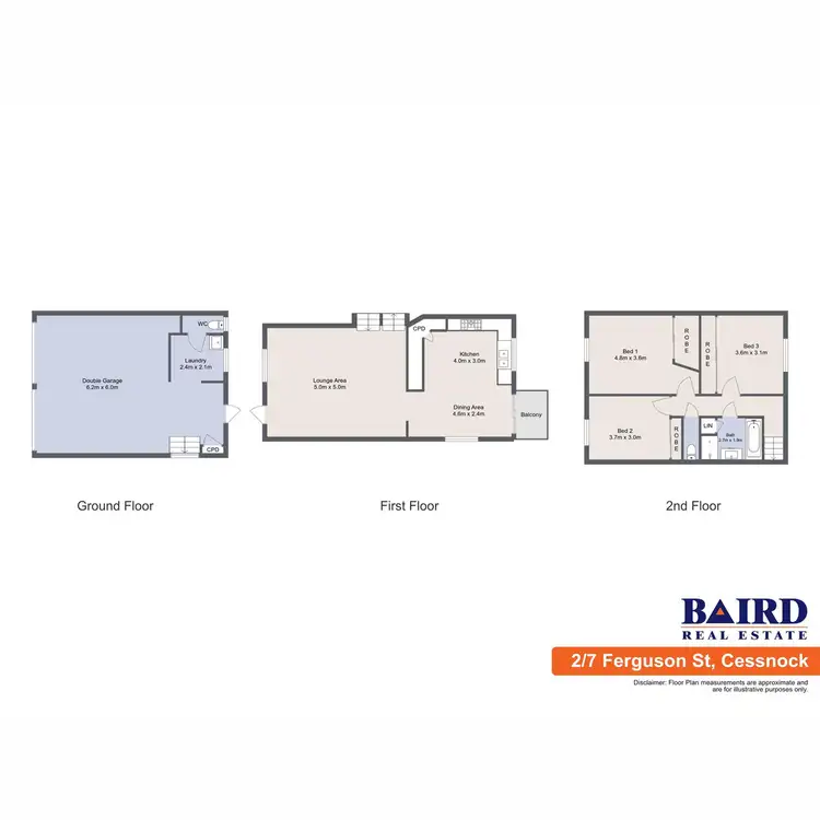 Floorplan of Homely townhouse listing, 7A Ferguson Street, Cessnock NSW 2325
