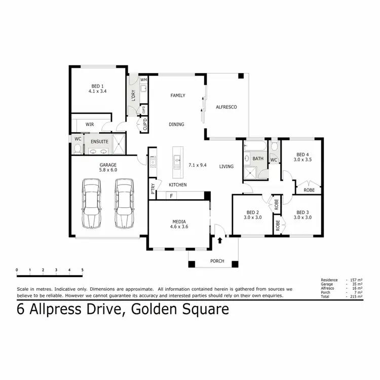 Floorplan of Homely house listing, 6 Allpress Drive, Golden Square VIC 3555