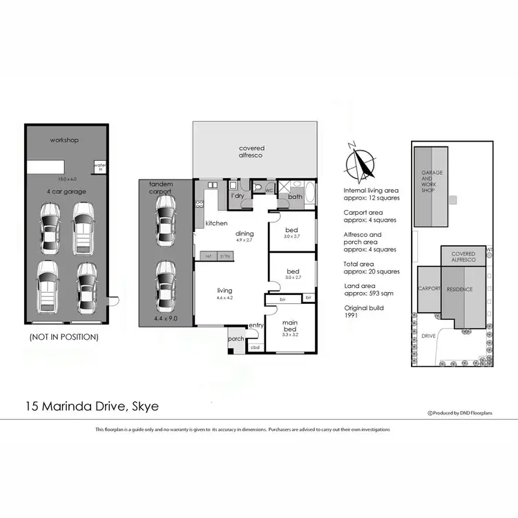 Floorplan of Homely house listing, 15 Marinda Drive, Skye VIC 3977