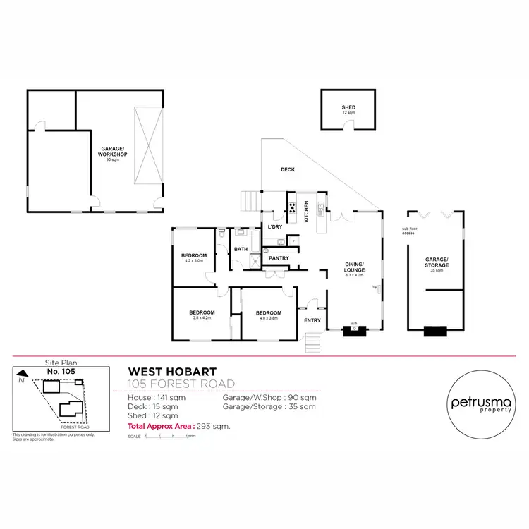 Floorplan of Homely house listing, 105 Forest Road, West Hobart TAS 7000