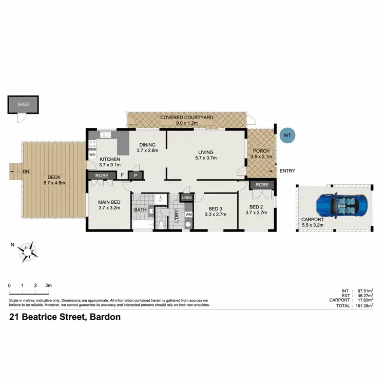 Floorplan of Homely house listing, 21 Beatrice Street, Bardon QLD 4065
