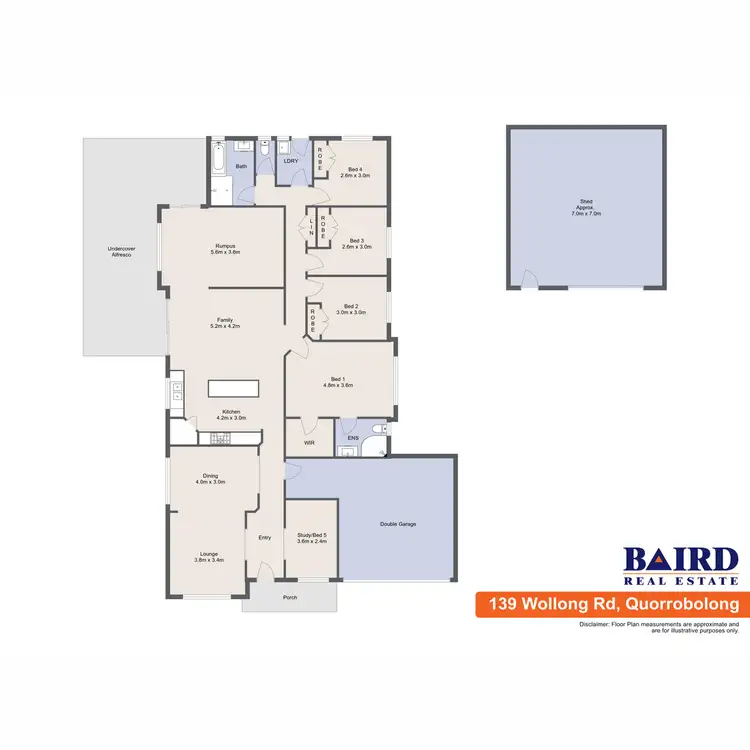 Floorplan of Homely rural property listing, 139 Wollong Road, Quorrobolong NSW 2325